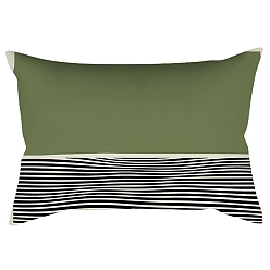 Stripe Fundas de almohada de poliéster abstractas de geometría de estilo nórdico serie verde, fundas de colchón, para sofá cama, Rectángulo, raya, 300x500 mm