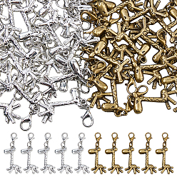 Платиновый & Золотой 60шт 2 стиль сплав подвесные украшения, жирафа, Сплав с застежками когтя омара, платиной и золотом, 43 мм, 30 шт / стиль