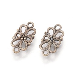 Античная Бронза Тибетского стиля ссылки / разъемы, компоненты для люстры, цветок, без свинца и без кадмия, античная бронза, 16x8x3.5 мм, отверстие : 1.5 мм, 1718 шт / кг