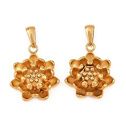 Золотой 304 подвески из нержавеющей стали, цветочный шарм, золотые, 23x20x6.5 мм, отверстие : 7x3.5 мм