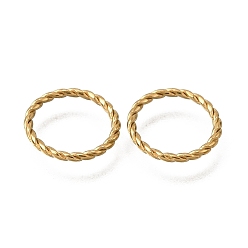 Plaqué 18K Or Véritable 304 acier inoxydable reliant bagues, Anneau tordu, réel 18 k plaqué or, 10x1mm, diamètre intérieur: 8 mm