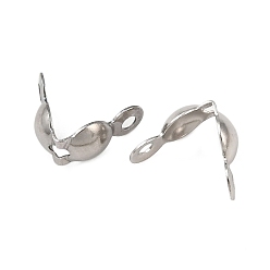 Нержавеющая Сталь Цвет Устойчивы к потускнению 316 наконечники из хирургической нержавеющей стали, раскладушка открыта шарик советы, цвет нержавеющей стали, 8x4 мм, отверстие : 1.3 мм