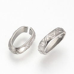 Нержавеющая Сталь Цвет Устойчивы к потускнению 304 быстроразъемные соединения из нержавеющей стали, связывающий кольца, овальные, цвет нержавеющей стали, 13x8x3 мм