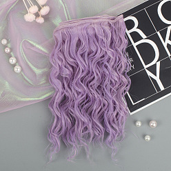 Medium Purple High Temperature Fiber Long Instant Noodle Curly Hairstyle Doll Wig Hair, for DIY Girl BJD Makings Accessories, Medium Purple, 150mm