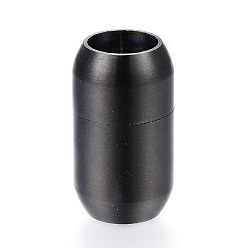 Черный Цвет Металла 304 магнитные застежки из нержавеющей стали с клеевыми концами, баррель, металлический черный , 21 мм, отверстие : 8 мм