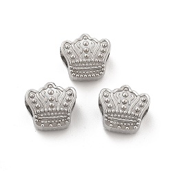 Нержавеющая Сталь Цвет 304 из нержавеющей стали европейские шарики, большие шарики отверстия, корона, цвет нержавеющей стали, 10.5x11x6.5 мм, отверстие : 4.5 мм