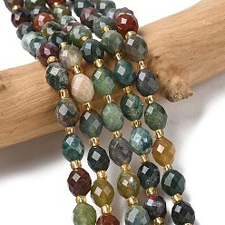 (RRHB277) Кристалл на подкладке из медово-бежевого цвета Природного индийского агата бисер нитей, граненые, рис, с бисером, 7.5~8x6~7.5 мм, отверстие : 0.8~1 мм, около 36~40 шт / нитка, 15.55~15.75'' (39.5~40 см)