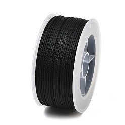 Black Round Nylon Braided Cord, for Jewelry Beading Making, Black, 1.2mm, about 38.28 Yards(35m)/Roll