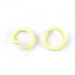 Champagne Yellow Iron Jump Rings, Open Jump Rings, Champagne Yellow, 17 Gauge, 8~8.5x1.2mm, Inner Diameter: 5~6mm