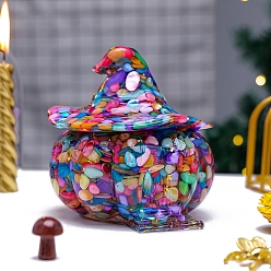 Разноцветный Подарочные коробки из смолы, с натуральной оболочкой внутри тыквенной конфетницы, Хэллоуин подарок украшения украшения, красочный, 97x100 мм