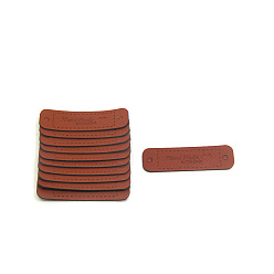 Седло Коричневый Бирки из искусственной кожи, бирка с тиснением ручной работы, с отверстиями, для джинсов своими руками, , обуви, аксессуары для шляп, прямоугольник со словом и сердцем, седло коричневый, 50x15 мм