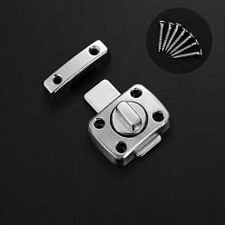 Серебро Защелки из сплава с поворотным болтом, дверные замки с защелкой, с винтом, серебряные, 50~52x15~37 мм