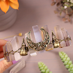 Серый агат Обручи для волос из натурального серого агата, корона для волос, для женщин девушек, 270x180x30 мм