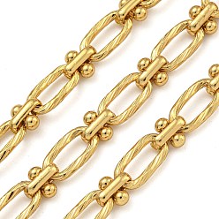 Золотой Ионное покрытие (IP) ручная работа 304 цепи с овальными звеньями из нержавеющей стали, несварные, с катушкой, золотые, 7.5~12x6~6.5x1.5~4 мм