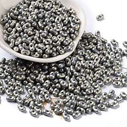 Серый Непрозрачные акриловые бусины, окрашенные распылением, арахис, серые, 6.5x4x3 мм, отверстие : 1.2 мм, Около 10000 шт / 500 г