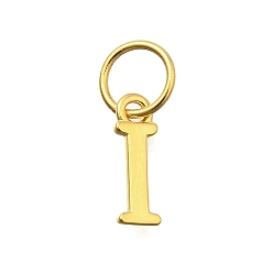 Letter I 925 стерлингов серебряные подвески, реальный 18 k позолоченный, буквы, Буква "i", 10x3x1 мм, отверстие : 4 мм