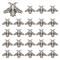 Античное Серебро 24 шт. брошь из сплава в виде пчел, изысканные булавки для лацканов для мужчин и женщин, античное серебро, 20x25.5 мм