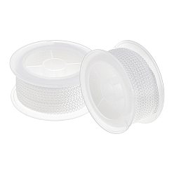 Белый 2 рулоны полиэстеровых плетеных шнуров, для изготовления ювелирных изделий, круглые, белые, 2.2 мм, около 5.47 ярдов (5 м) / рулон