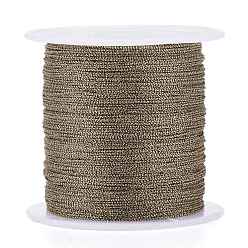 Coffee Polyester Braided Metallic Thread, for DIY Braided Bracelets Making and Embroidery, Coffee, 0.4mm, 6-Ply, about 54.68 yards(50m)/roll