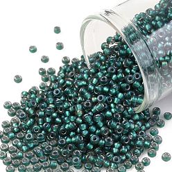 (270F) Matte Teal Lined Crystal Тохо 11/0 круглые бусины, японский бисер, (270 f) кристалл с матовой подкладкой из бирюзового цвета., 11/0, 2.2 мм, отверстие : 0.8 мм, Около 1110 шт / 10 г