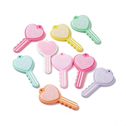 (52) Непрозрачная лаванда Большие подвески из непрозрачной смолы, Ключ-сердечко со словом прелести красивой девушки, разноцветные, 57.5x30x5.5 мм, отверстие : 2 мм