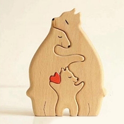 Медведь День матери деревянные семейные объятия статуи орнамент, украшение дома, медведь, 113x20x150 мм