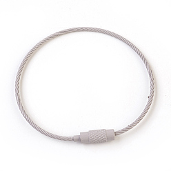 Светло-серый Стальная проволока изготовление браслетов, с медными застежками, светло-серый, 6-1/8 дюйм (15.5 см) ~ 6-1/4 дюйм (16 см)