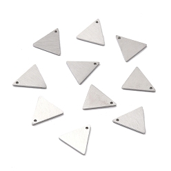 Нержавеющая Сталь Цвет Устойчивые к потускнению 304 подвески из нержавеющей стали, двухсторонний подъемный стол, пустая бирка с матовой отделкой, треугольные, цвет нержавеющей стали, 12x12x1 мм, отверстие : 1 мм