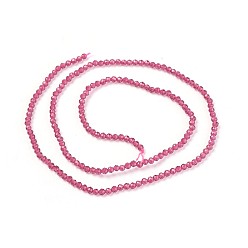 Camellia Transparent Glass Beads Strands, Faceted, Round, Camellia, 2mm, Hole: 0.5mm, about 164~182pcs/strand, 14.8~15.7 inch(37.5~40cm)