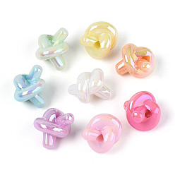 (52) Непрозрачная лаванда УФ-покрытие, светящиеся непрозрачные акриловые бусины, радужный, твист, светится в темноте, разноцветные, 17x12.5~15x12.5~15 мм, отверстие : 2.5 мм