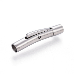 Нержавеющая Сталь Цвет Устойчивы к потускнению 304 байонетные застежки из нержавеющей стали, трубка, цвет нержавеющей стали, 23x4 мм, отверстие : 3 мм