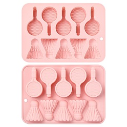 Pink 2 силиконовые формы разных форм, формы для помадки в форме бадминтона, розовые, 168x119x18 мм