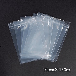 White Plastic Zip Lock Bags, Resealable Packaging Bags, Top Seal, Self Seal Bag, Rectangle, White, 15x10cm, Unilateral Thickness: 2.1 Mil(0.055mm), 100pcs/bag