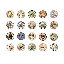 Clock 40Pcs 20 Styles Paper Self-Adhesive Decorative Stickers, for Card-Making, Scrapbooking, Diary, Planner, Envelope & Notebooks, Clock Pattern, 130x90mm, 2pcs/style