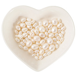 Кремово-белый 75шт 4 стили натуральный культивированный пресноводный жемчуг бусины, рис, кремово-белые, 4~9x3.5~7.5 мм, отверстие : 0.6~0.8 мм