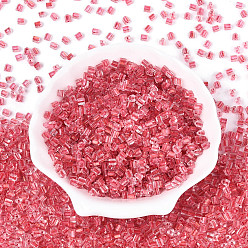 Малиновый Прозрачные внутри цветные стеклянные бусины, треугольные, малиновый, 3.4x3.4~3.8x3.4~3.8 мм, отверстие : 1 мм, Около 7500 шт / фунт