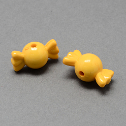 Оранжевый Сплошной цвет акриловые бусины, конфеты, оранжевые, 12x21x12 мм, Отверстие : 2 мм , около 389 шт / 500 г