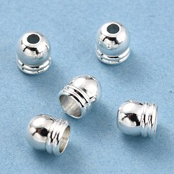 Посеребрённый Латунные заглушки сердечника, долговечный, колонка, 925 серебро покрытием, 4.5x4 мм, отверстие : 1.5 мм, внутренний диаметр: 3 мм