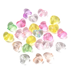 Сердце Прозрачные акриловые бусины, разноцветные, граненые, сердце, 10x12.5x9 мм, отверстие : 2.2 мм