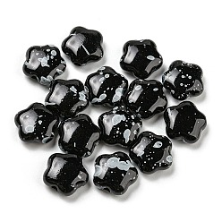 Schwarz Sprühlackierte opake Acrylperlen, Stern, Schwarz, 14.5x15x6.5 mm, Bohrung: 2.2 mm