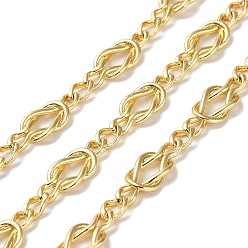 Real 18K Gold Plated Rack Plating Brass Bowknot Link Chains, Soldered, with Spool, Cadmium Free & Lead Free, Real 18K Gold Plated, 20.5x7.5x2mm, 7x5x1mm