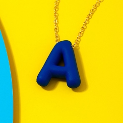 Letter A Ожерелья с подвесками из сплава, золотые, синие, буква a, 15.75 дюйм (40 см)