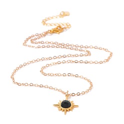 Black Onyx Ожерелья с подвесками в виде звезд из натурального черного оникса (окрашенного и нагретого), ожерелья из нержавеющей стали, золотые, 17.72 дюйм (45 см)