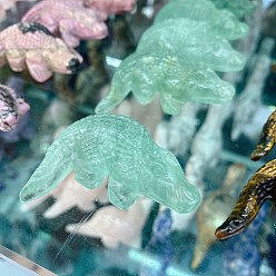 Флюорит Натуральный флюорит, резные фигурки крокодилов, статуи для украшения рабочего стола для домашнего офиса, 50x45 мм