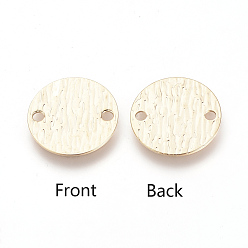 Настоящее золото 18K Соединители латунные звенья, без никеля , реальный 18 k позолоченный, плоско-круглые, 16x1 мм, отверстие : 2 мм