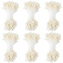 Beige 6Bundles Gypsum Artificial Flower Heart Core, Beige, 59x2mm