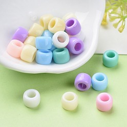 Mixed Color Opaque Acrylic Beads, Donut, Mixed Color, 8x6mm, Hole: 4mm, about 1950pcs/500g