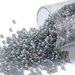 (176BF) Transparent AB Frost Gray TOHO 11/0 Round Beads, Japanese Seed Beads, (176BF) Transparent AB Frost Gray, 2.2mm, Hole: 0.8mm, about 5555pcs/50g