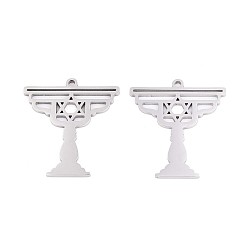 Нержавеющая Сталь Цвет 304 подвески из нержавеющей стали, Святой Грааль с шармом Звезда Давида, анти-тускнение, цвет нержавеющей стали, 29.5x27x1.5 мм, отверстие : 1.6 мм