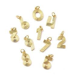 Настоящее золото 18K Латунные подвески, числовые прелести, долговечный, без свинца и без кадмия, стойки покрытие, с целью перехода в кольце, реальный 18 k позолоченный, 15x5~11x1.5~2 мм, отверстие : 3.5 мм